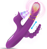 telescopic swing backyard teasing three-point resonance massage stick warming female licking sucking masturbation vibrator sex products