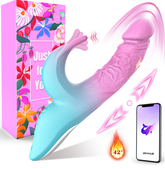 Pink and blue gradient G-spot APP dildo vibrators