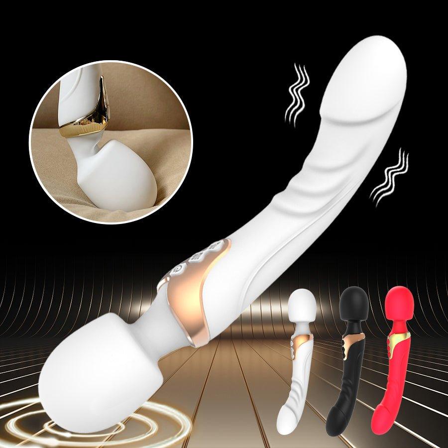 Purple double head G-spot dildo vibrator shown on a clean background.