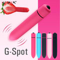 Bullet vibrator displayed with smooth silicone surface and rounded tip