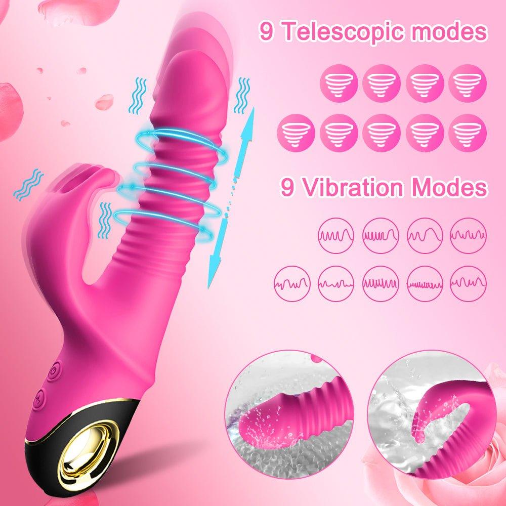 Rabbit Vibrator Automatic Telescopic Rotation G-Spot Clitoris Stimulator - Seductiva
