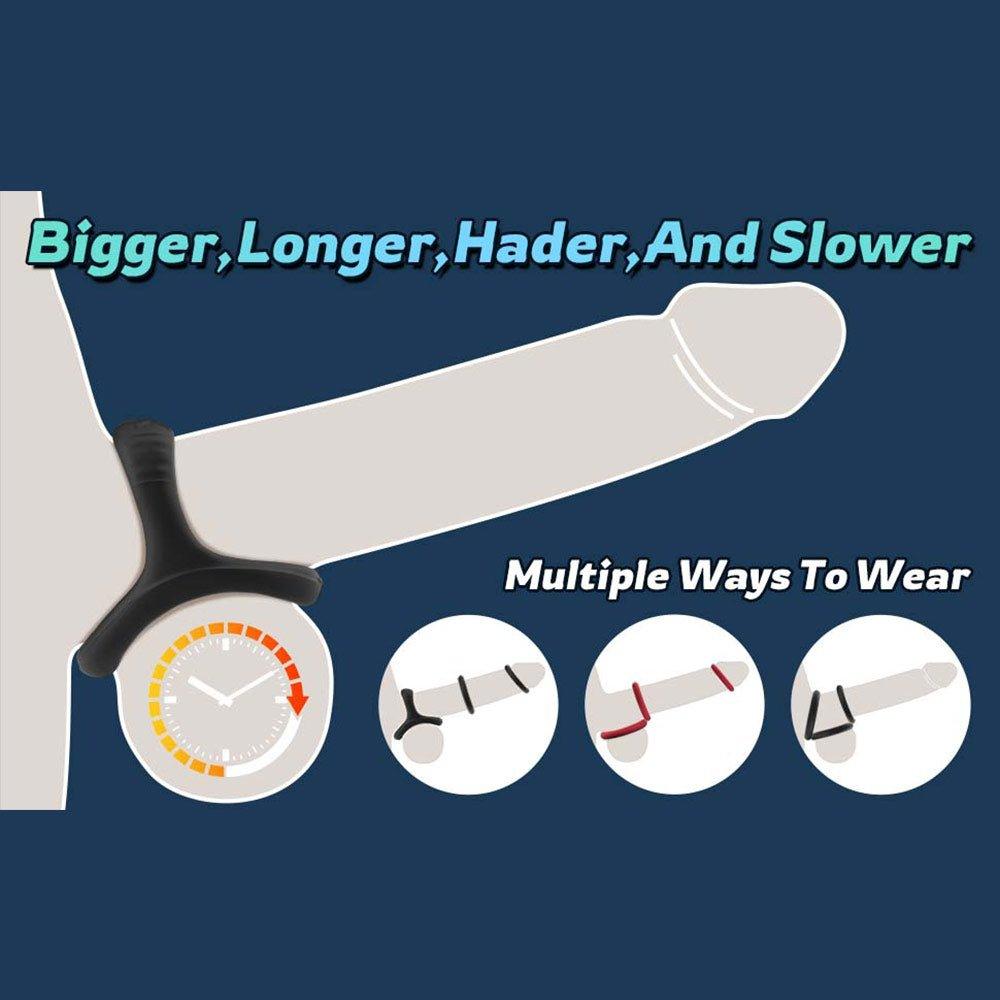 Classic silicone penis rings in multiple sizes shown together