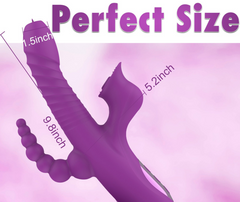 telescopic swing backyard teasing three-point resonance massage stick warming female licking sucking masturbation vibrator sex products