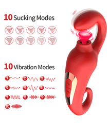 Suck, lick the tongue and pat the orgasm vibrator