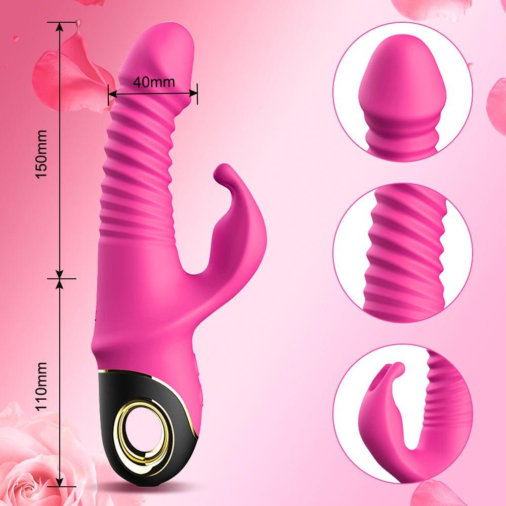 Rabbit Vibrator Automatic Telescopic Rotation G-Spot Clitoris Stimulator - Seductiva