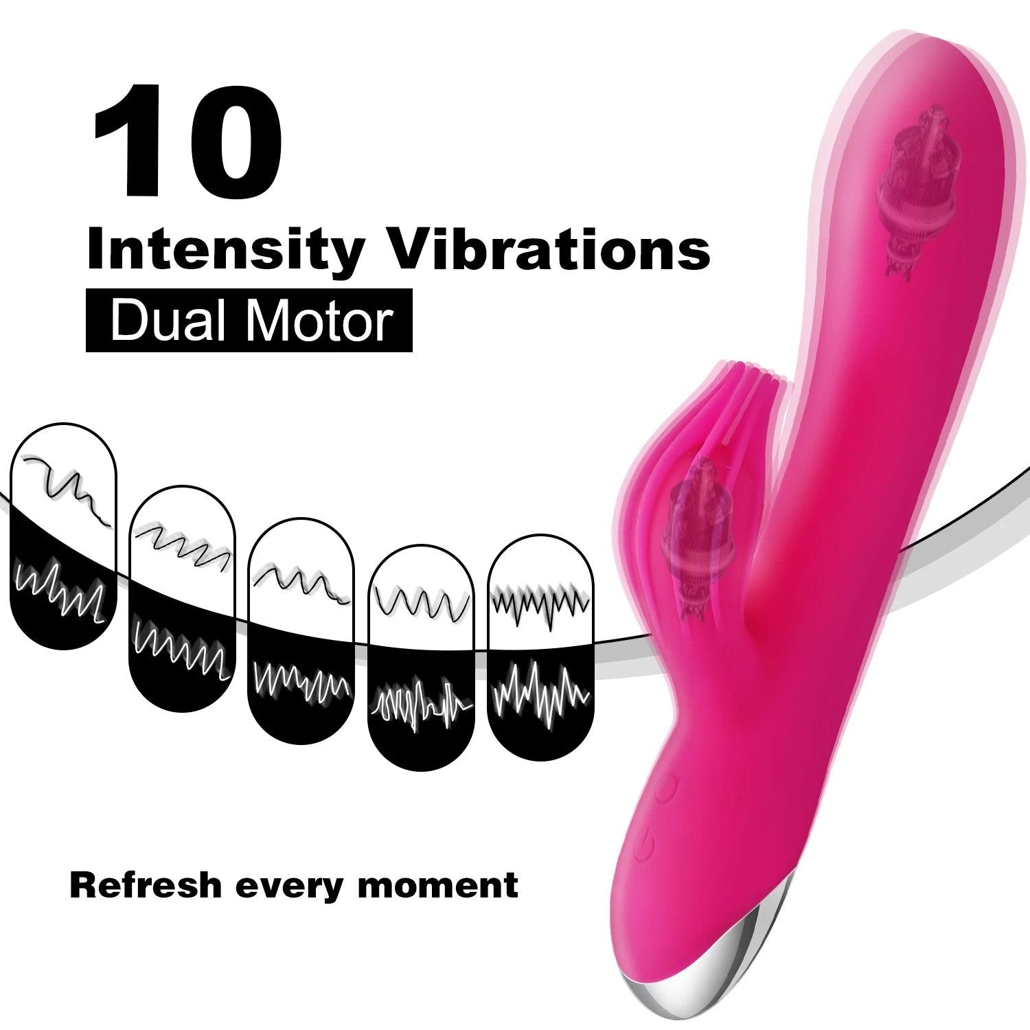 AV wand vibrator shown from angled side view with ergonomic handle