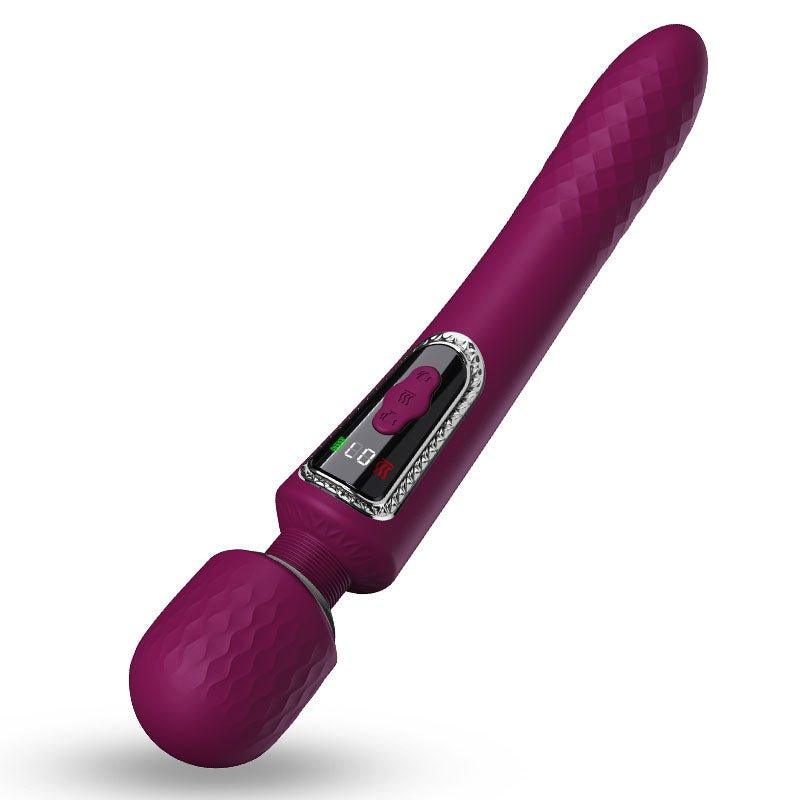 Wand massager with dual vibrating heads and soft silicone body
