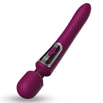 Wand massager with dual vibrating heads and soft silicone body