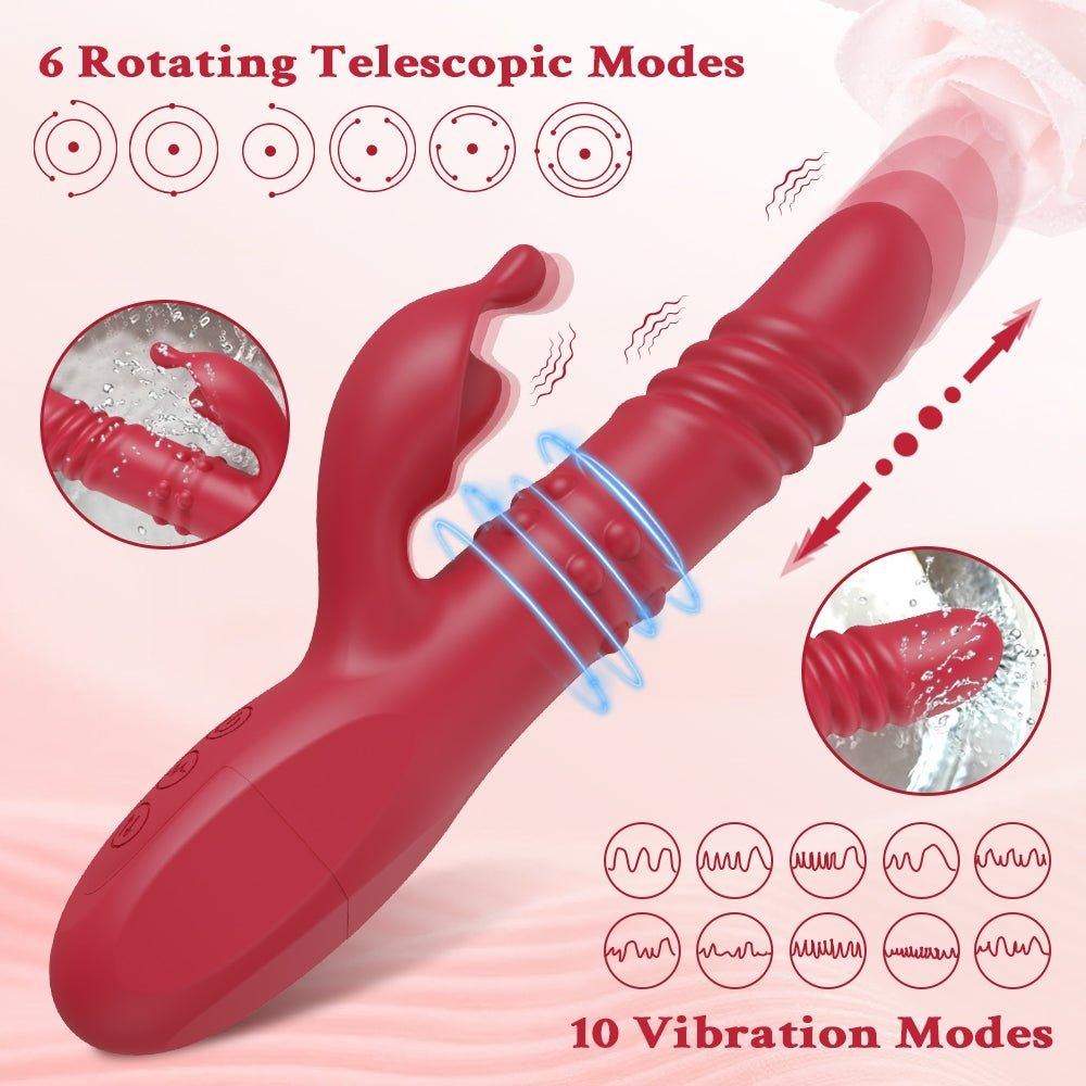 G Spot Telescopic Rotating Clitoris Vagina Stimulator - Seductiva