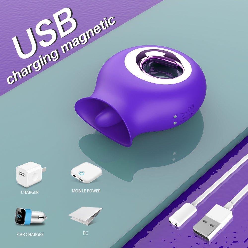 Vibrator displayed flat with single-button control interface