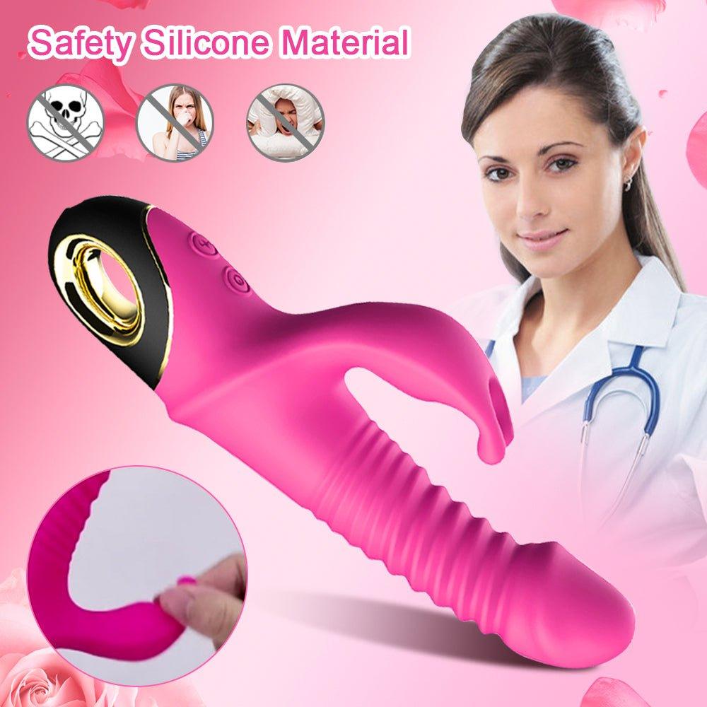 Rabbit Vibrator Automatic Telescopic Rotation G-Spot Clitoris Stimulator - Seductiva