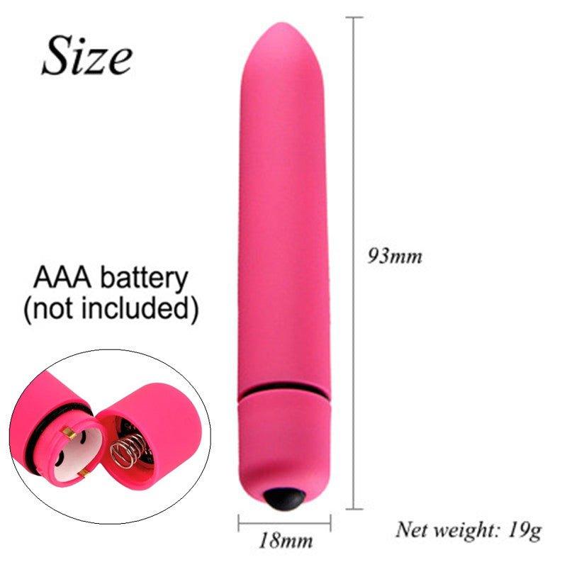 Mini vibrator displayed flat with single-button control