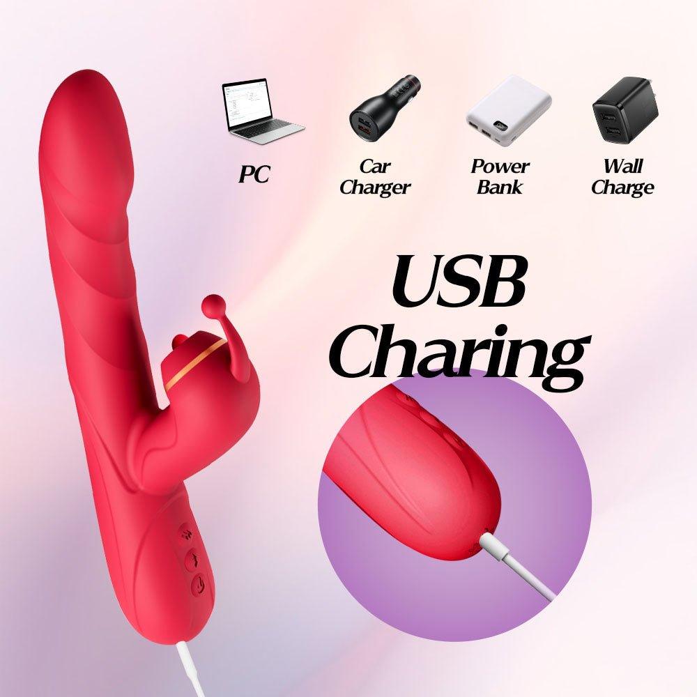 G-spot patting stimulator showing vibration and patting modes