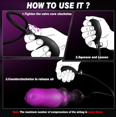 Inflatable Dildo Dog Knot Dildo, 1.5" to 2.5" Expanding Fantasy Monster Realistic Dildos for Anal Prostate Training Dilator, Huge  dog Dildos with Suction Cup