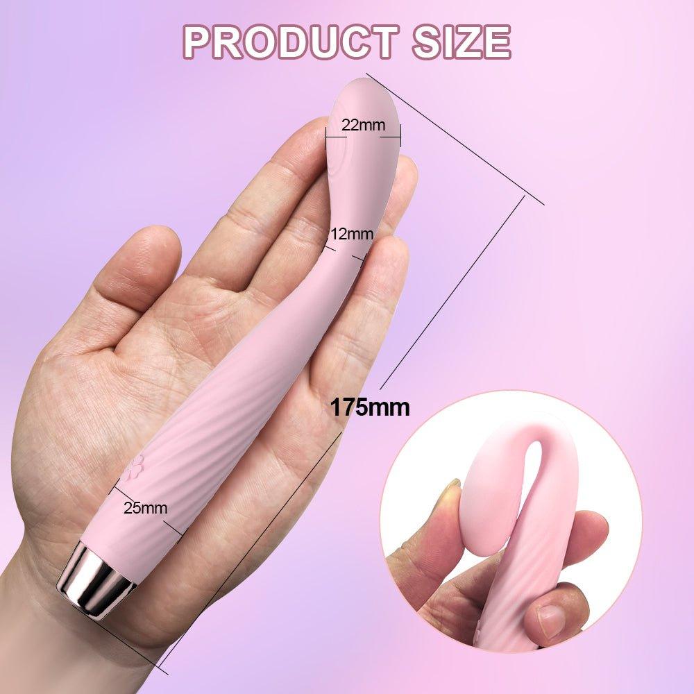 Beginner G-spot vibrator displayed flat with single control button
