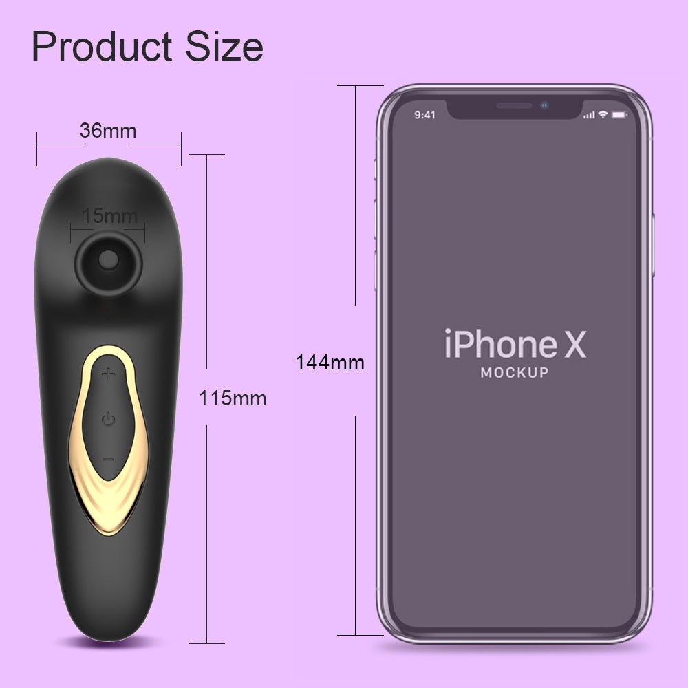 Vibrator displayed from angled top view with smooth silicone texture