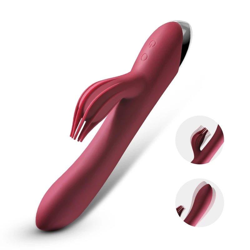 Magic wand vibrator displayed upright with power and mode buttons