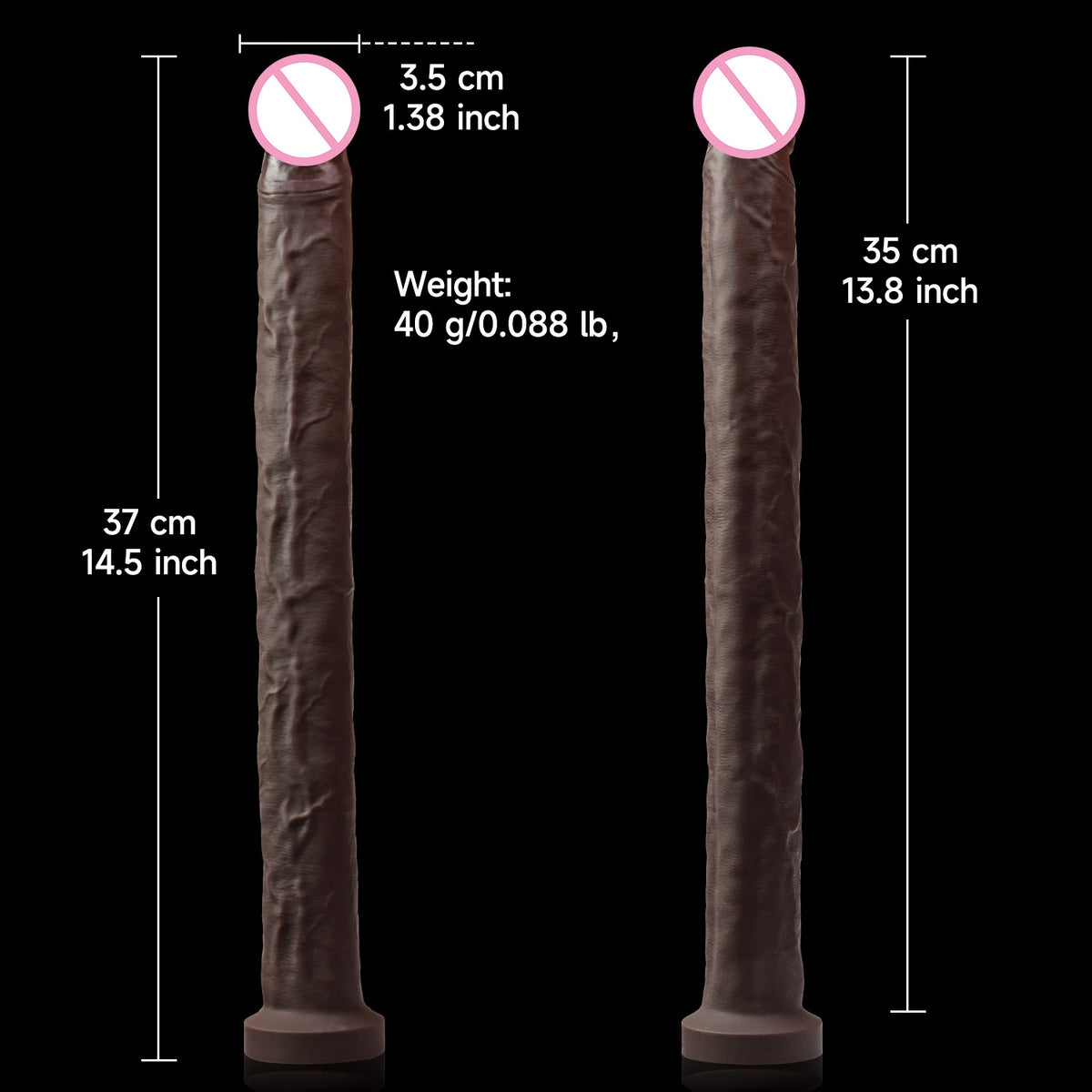 Extra-long silicone Dildos with anal plug