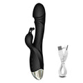 Nipple massage rabbit vibrator shown with complete product layout