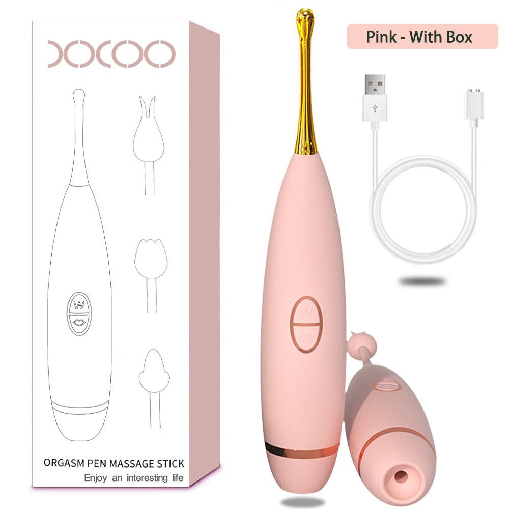 Vibrating sex toy for women highlighting dual pleasure zones