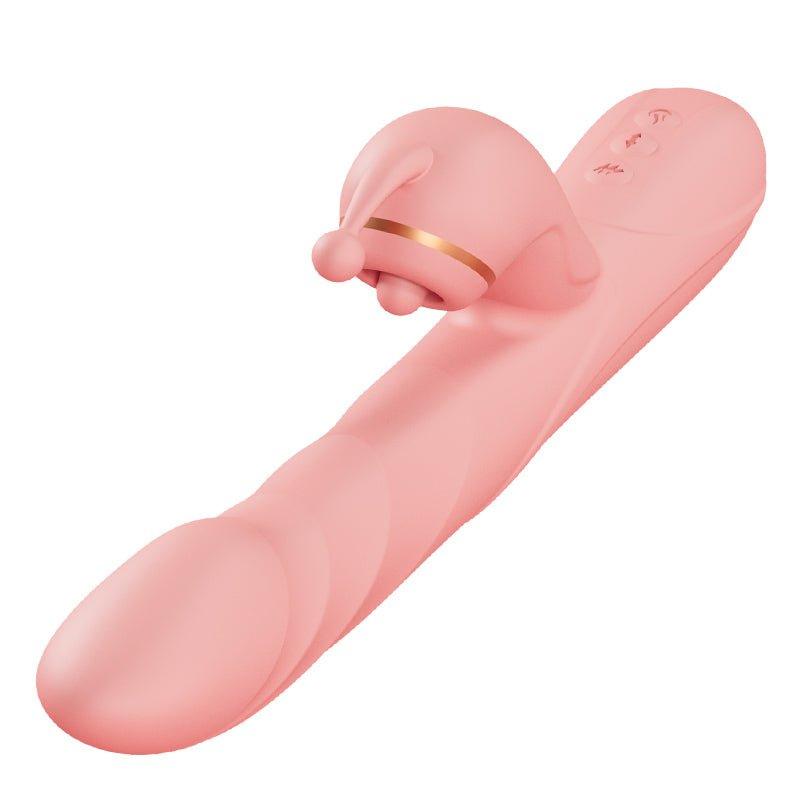 G-spot clitoral patting toy shown from side angle