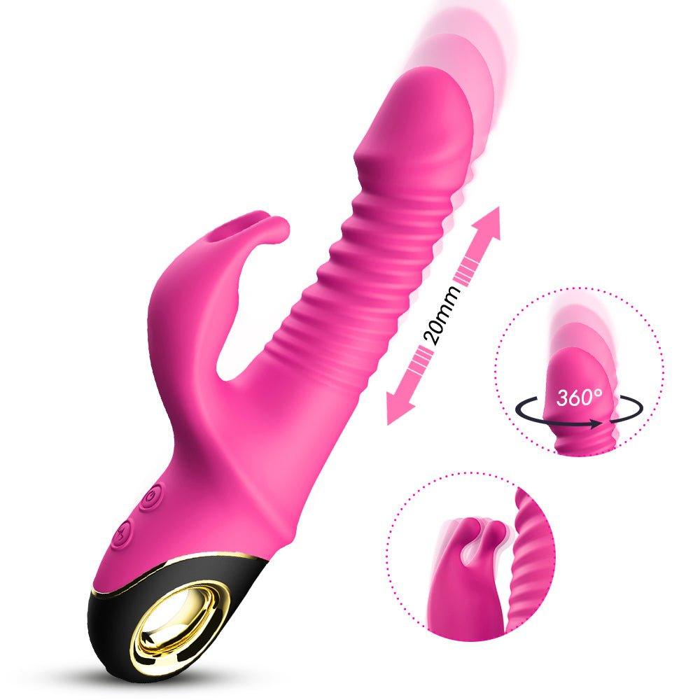 Rabbit Vibrator Automatic Telescopic Rotation G-Spot Clitoris Stimulator - Seductiva