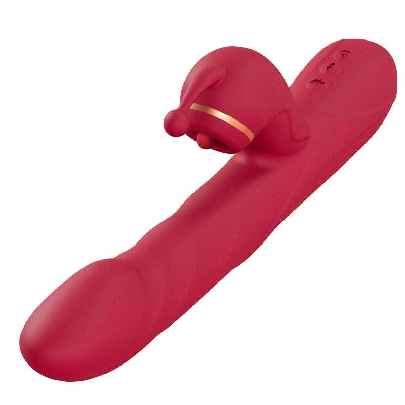 Women¡¯s patting vibration stimulator displayed with smooth silicone finish