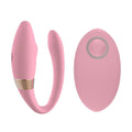 Wireless remote control vibrator in pink silicone with curved design