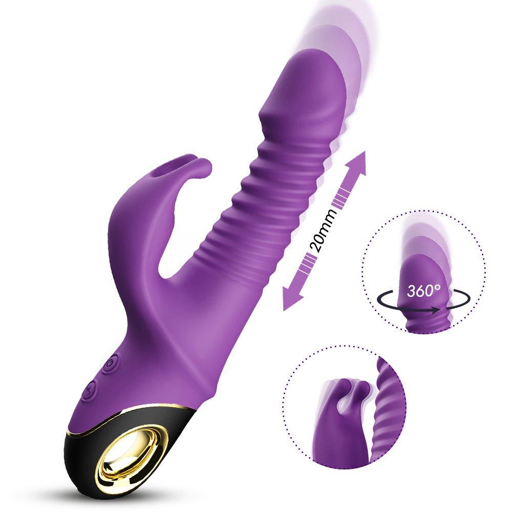 Rabbit Vibrator Automatic Telescopic Rotation G-Spot Clitoris Stimulator - Seductiva