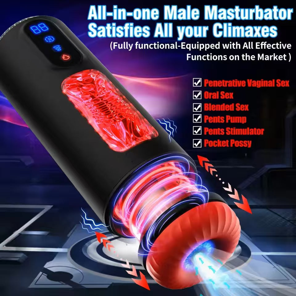 Close-up of LCD panel and control buttons on automatic stroker