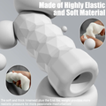 Highly elastic soft material airplane cup — flexible soft sleeve being squeezed (material feature poster)