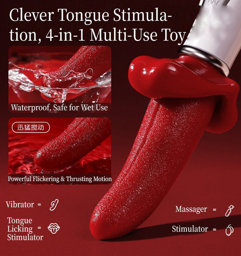 Tongue Licking Vibrator for Women, Realistic Tongue-Style Clitoral Stimulator Egg