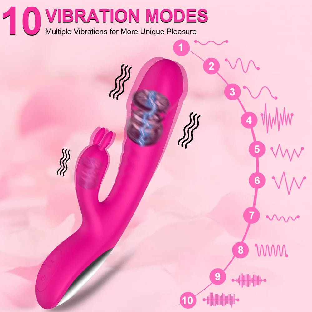 10-speed dildo rabbit vibrator with dual vibration product image from Seductiva NZ