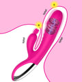 Close-up of dual-vibration rabbit vibrator showing silicone details