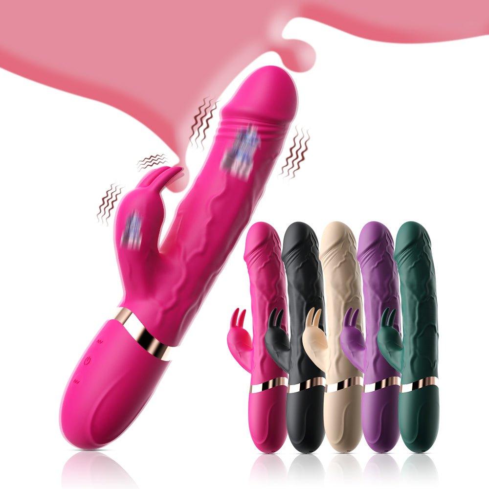 Angled view showing the curved G-spot design of the vibrator
