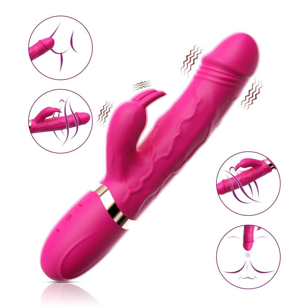 10-speed G-spot dildo rabbit vibrator with dual motors
