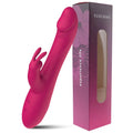 USB-rechargeable handheld massager shown with charging cable.
