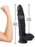 Close-up of realistic dildo texture and body-safe silicone material