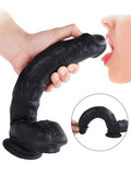 Packaging of 10.6 Inch Black Silicone Realistic Giant Dildo from Seductiva