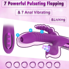 telescopic swing backyard teasing three-point resonance massage stick warming female licking sucking masturbation vibrator sex products