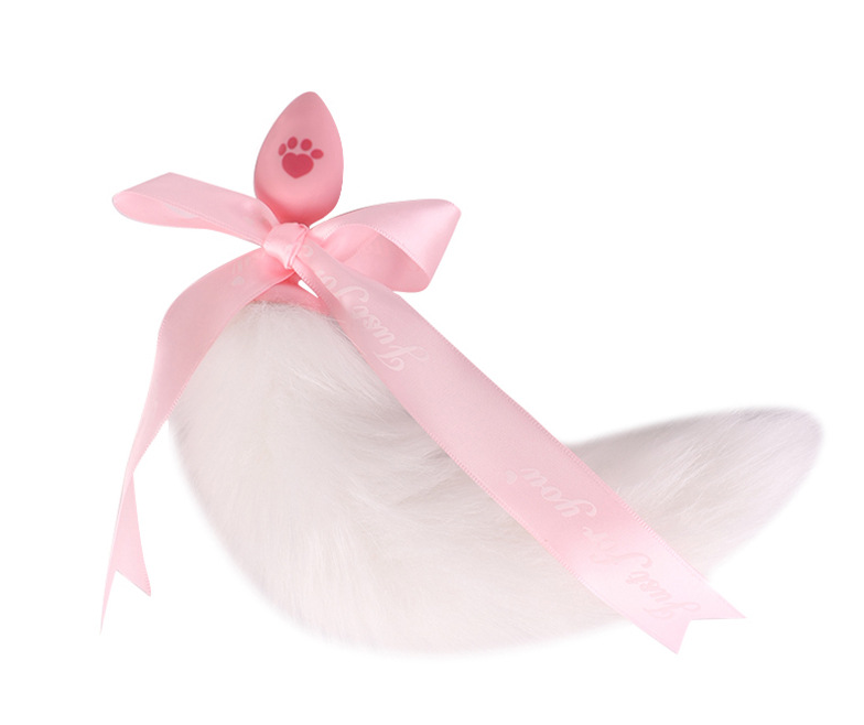 Cat paw bowknol，plush tail anal plug