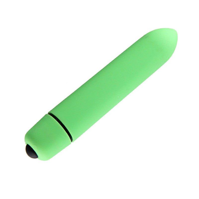 Small bullet sex toy displayed with waterproof feature icons