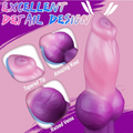 Side-angle view of silicone animal-style dildo