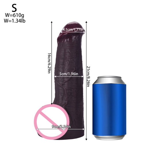 Extra-large patterned dildos