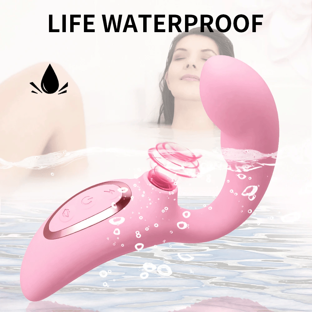 Warm air clitoral vibrator shown from front angle