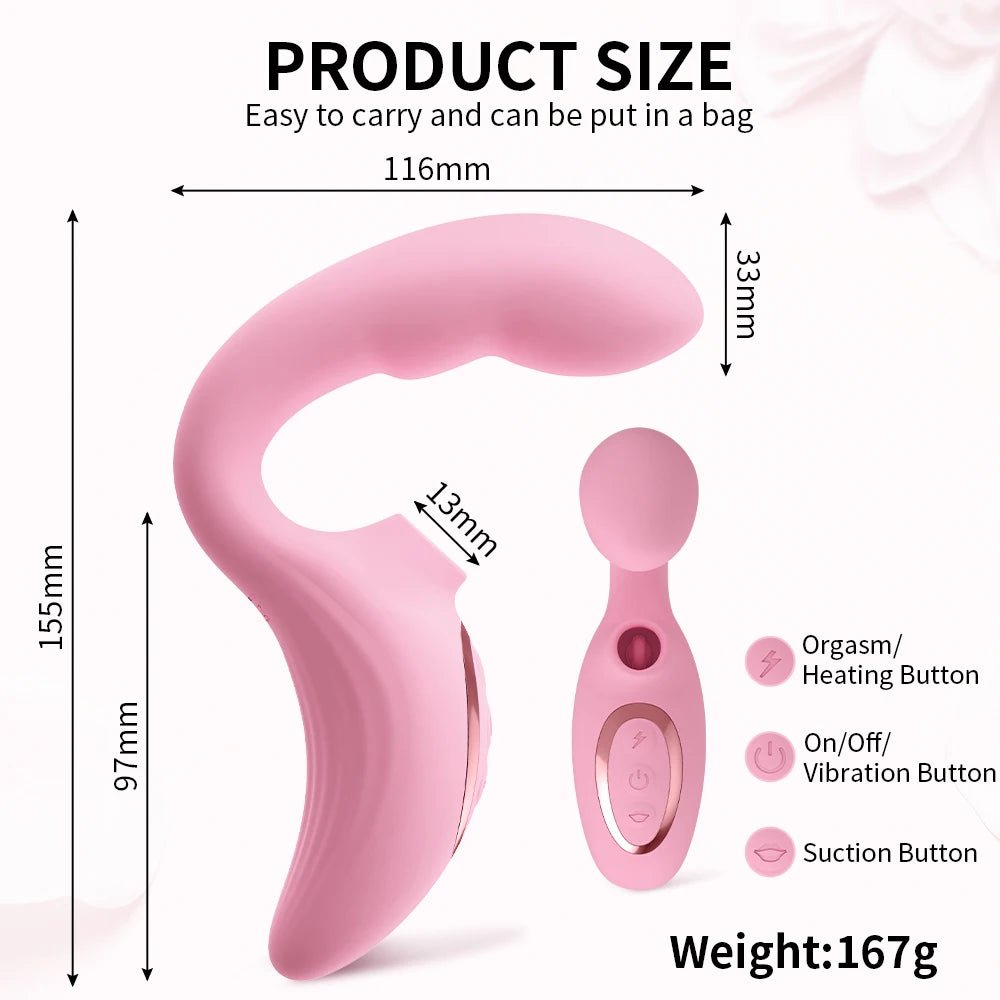 Side view of 15-mode clitoral suction vibrator