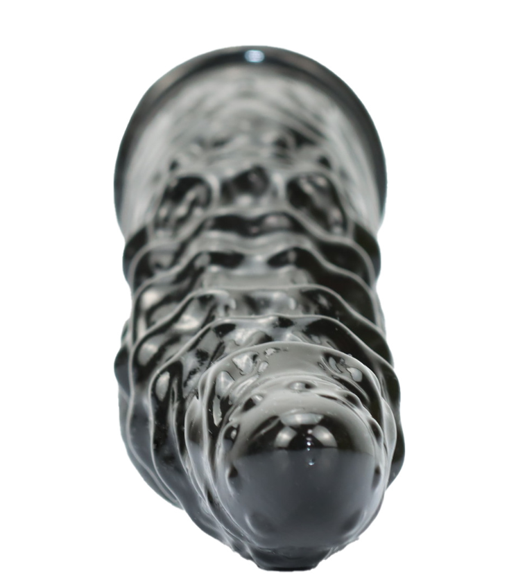 Close-up of threaded spiral anal plug texture