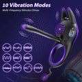 Seductiva vibrating penis ring highlighting dual stimulation motor