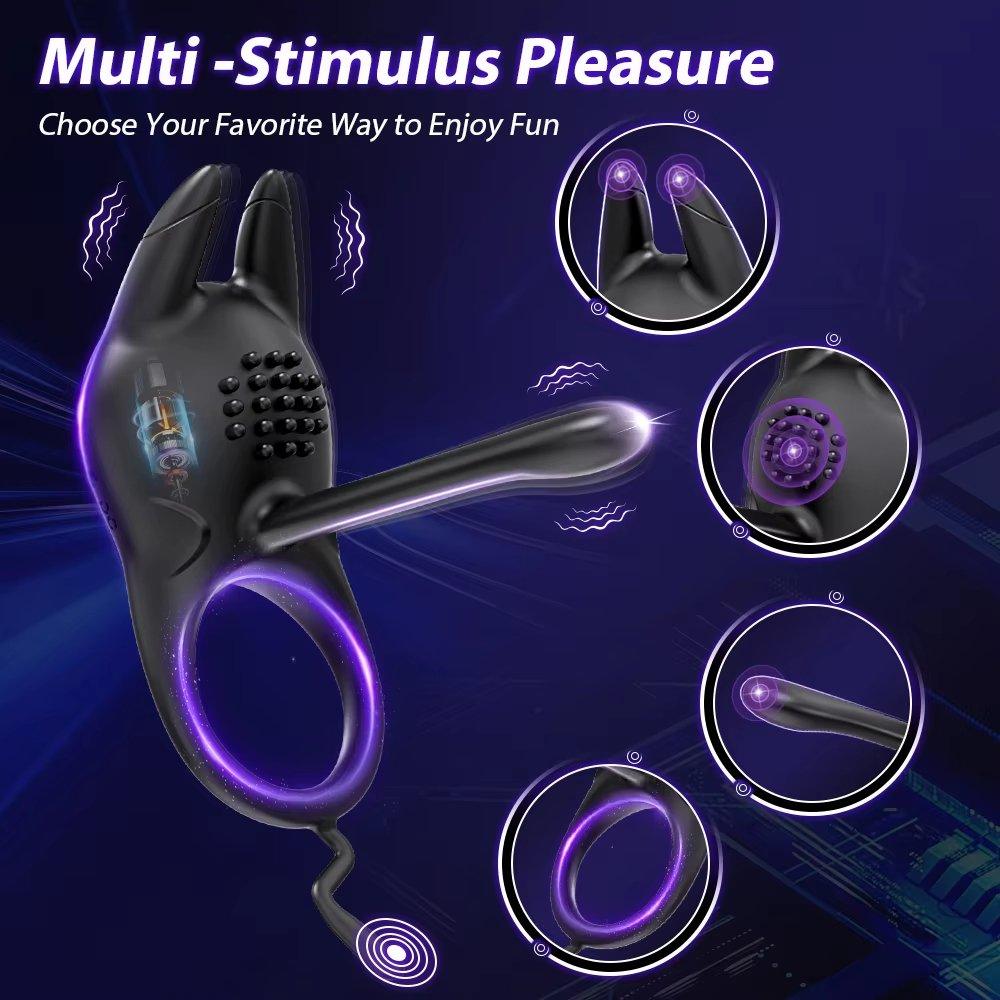 Rechargeable vibrating ring for men and women with soft elastic fit