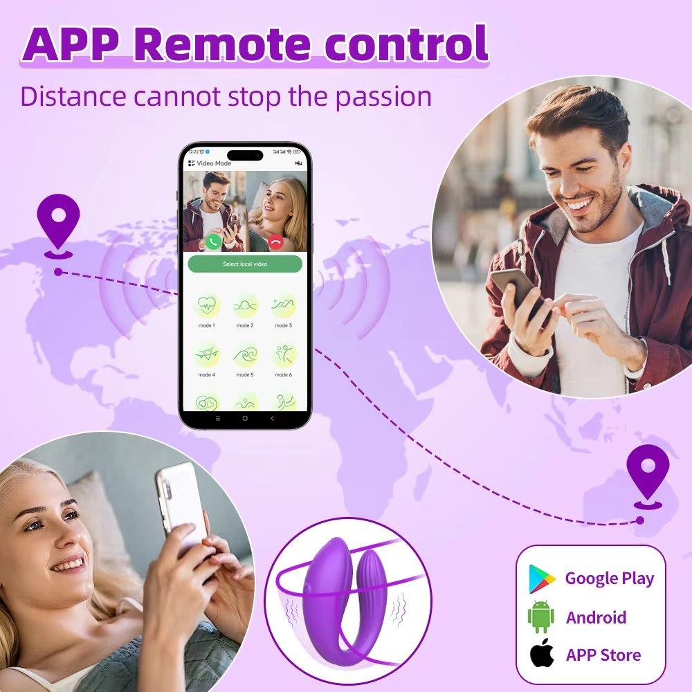 Seductiva remote control vibrator featuring app interface and power button